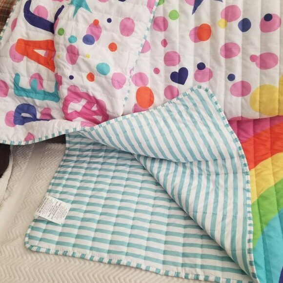 LUSH Decor Twin Rainbow Peace Stars Hearts Comforter and Pillow Sham Set - Picture 2 of 3